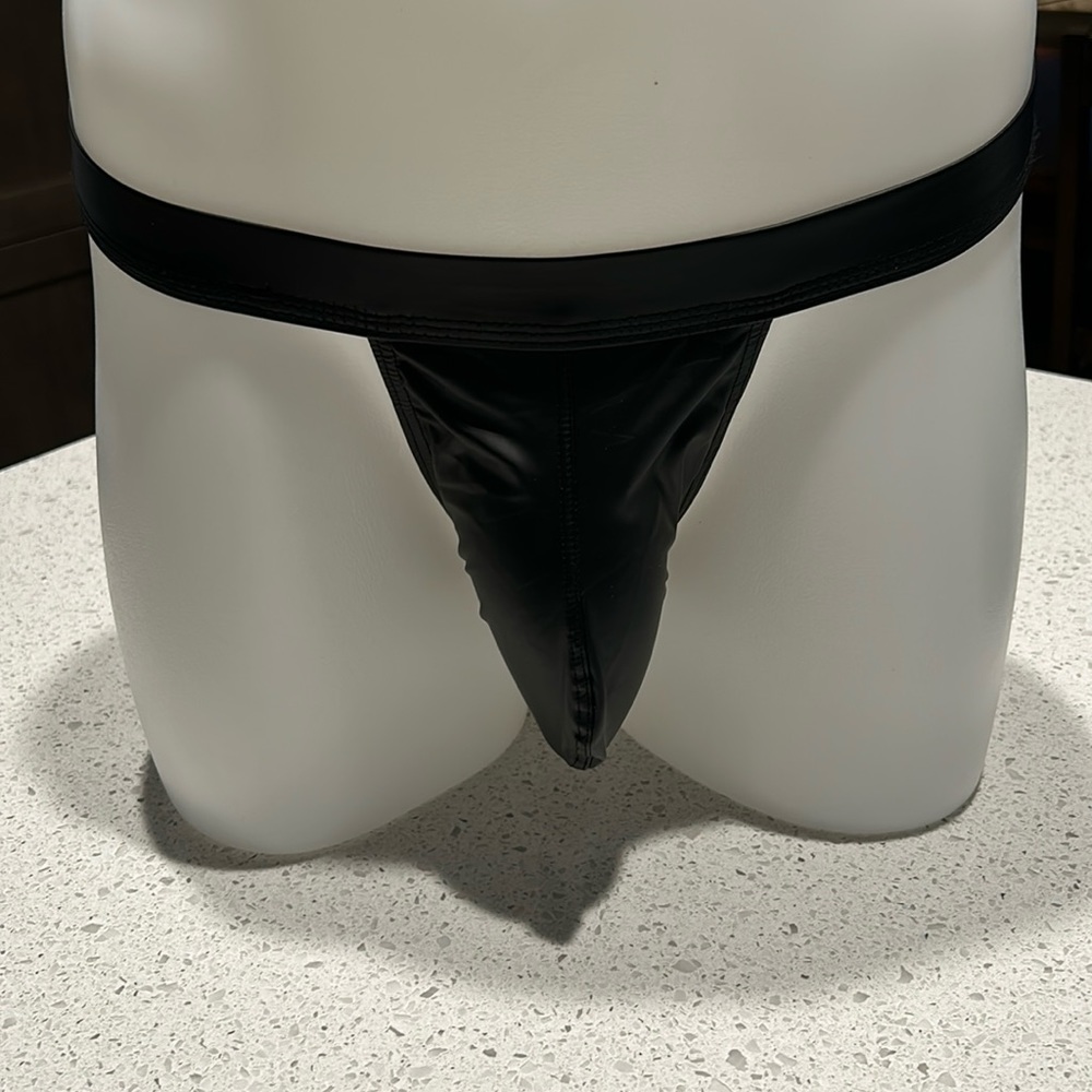 Men’s sexy leather look jockey underwear